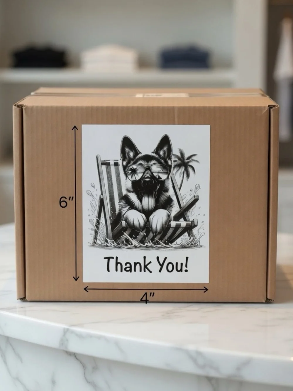 German Shepherd Thank You Labels 4”x6” 100ct. -New